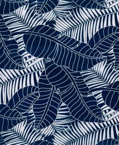 JAPANESE INDIGO KATAGAMI Fabric Palm Leaves 1/2 Yd by AsianFabric